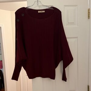 Philosophy Rich Burgundy Buttoned Poncho